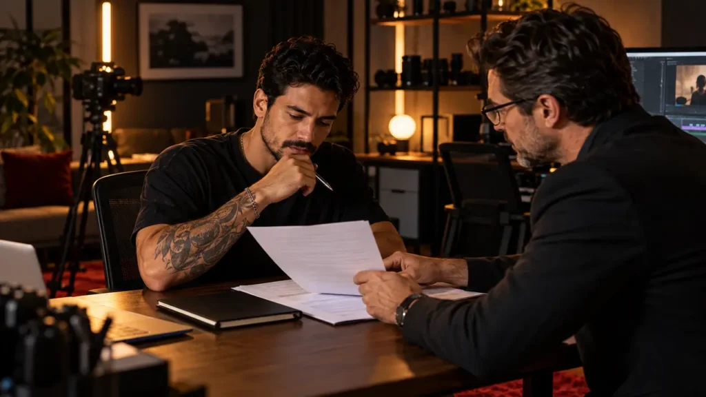 Criador analisa contrato de gestão antes de assinar