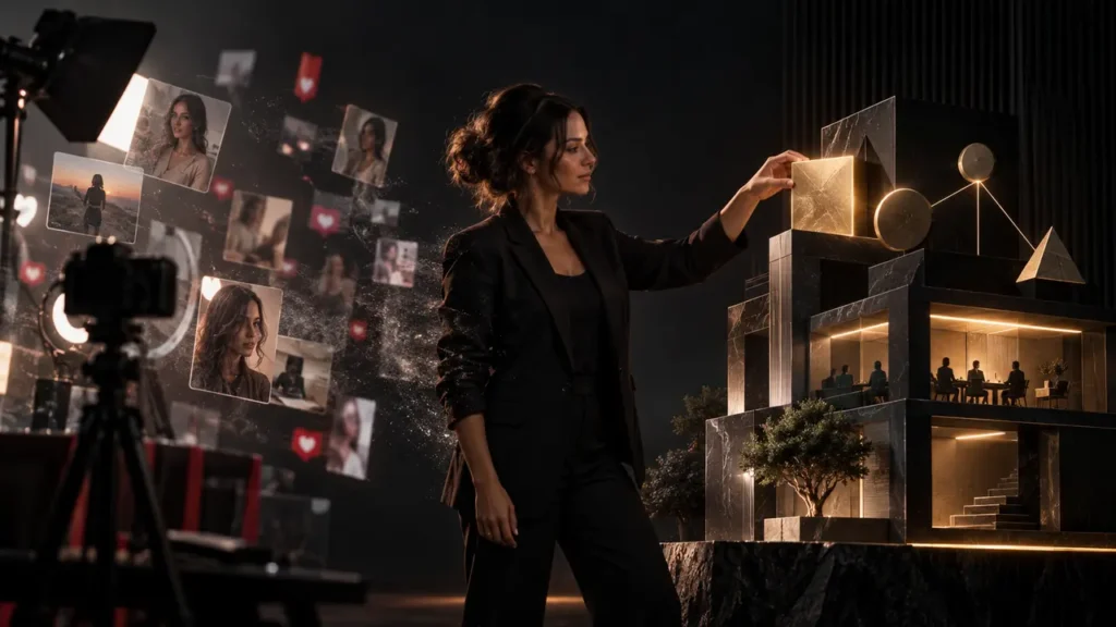 Criadora transformando alcance digital em participação em uma empresa