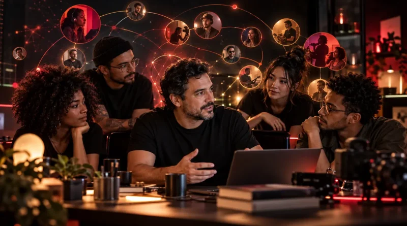 Criador conversa com sua comunidade em ambiente de produção apoiado por inteligência artificial